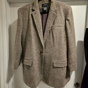 Lauren Ralph Lauren Women's Equestrian Herringbone Blazer - Brown 22W